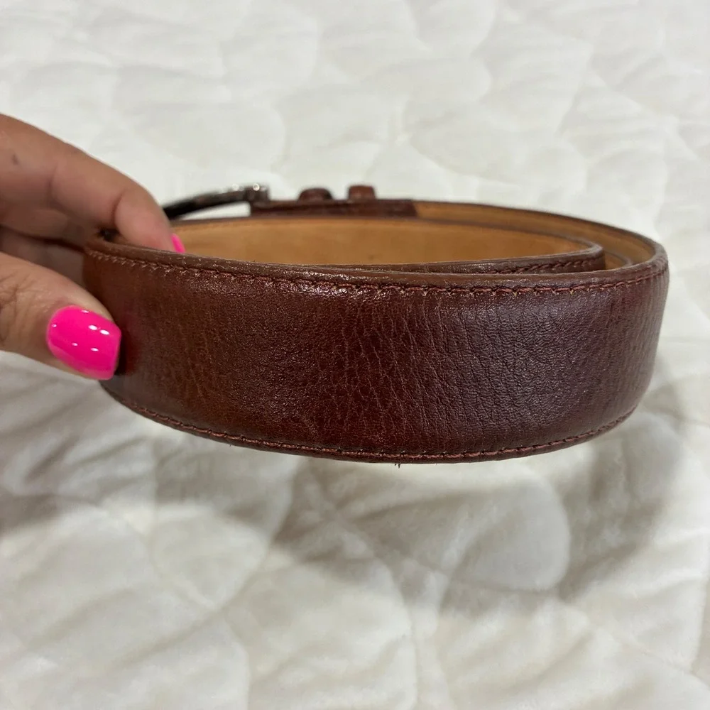 Handcrafted in‎ America Genuine Leather Brown Belt Career Casual Mens Size 38/35